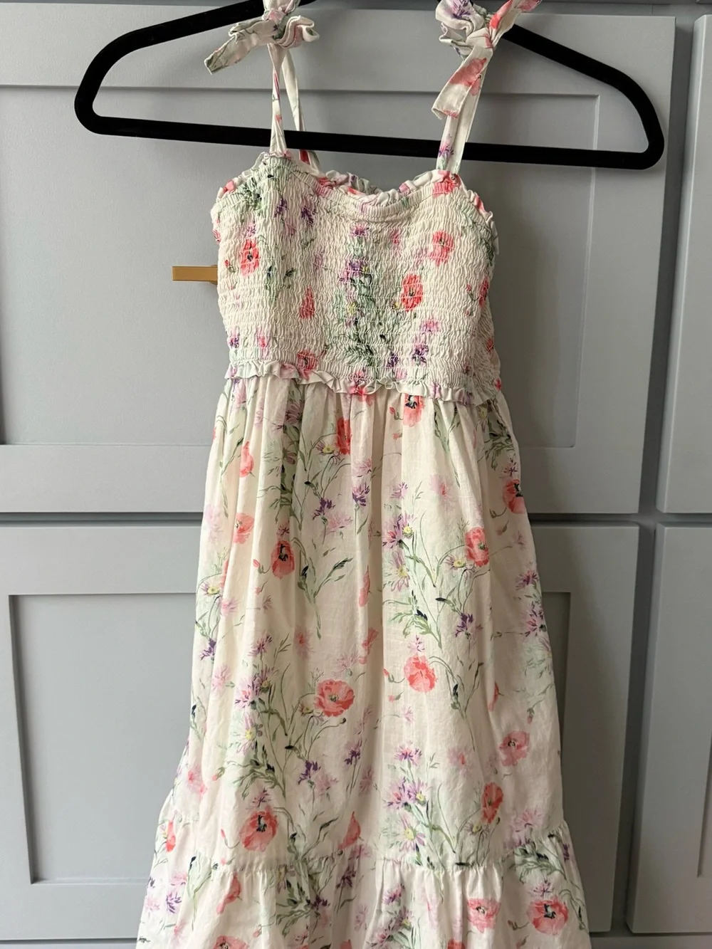 GAP Cream Sundress with Pink & Purple Floral Print
